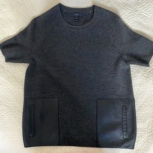 JCREW Dark Grey/Charcoal shirt with faux leather pockets